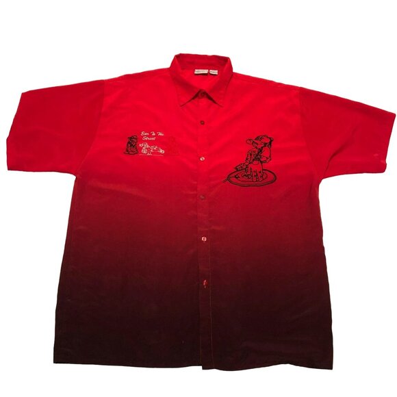 VTG HIP HOP 90s SHIRT SZ 2XL EAR TO THE STREETS BREAK DANCING RED HOMBRE MENS - Picture 1 of 6